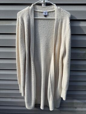 Cabi Book Club Cardigan Duster Sweater Ivory Cream Large 4099